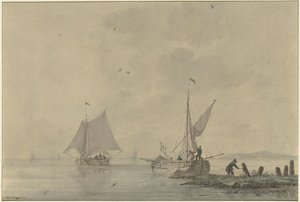 Still Water with Docked Boat by Nicolaas Wicart