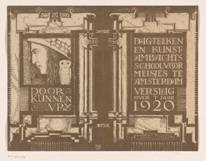 Cover Design for: Report of the Drawing and Craft School for Girls in Amsterdam for the Year 1920