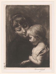 Woman with Child by Nicolaas van der Waay (signed by artist)