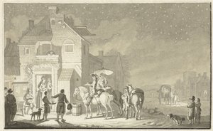 Traveling Party Before an Inn at Evening by Nicolaes Aartman