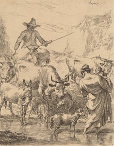 Herd Crossing the Brook by Nicolaes Berchem