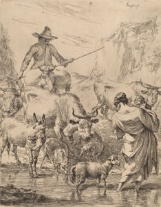 Herd Crossing the Brook by Nicolaes Berchem