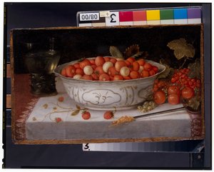 Still Life Of Fraises-De-Bois In A Wanli Porcelain Bowl by Nicolaes Gillis