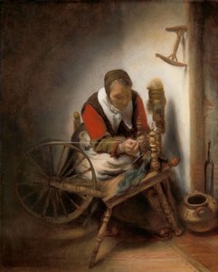 The Spinner, a Niddy-noddy Hanging on the Wall by Nicolaes Maes