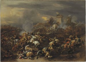 The Battle by Alexander the Great against King Porus