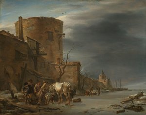 The City Wall of Haarlem in the Winter by Nicolaes Pietersz Berchem