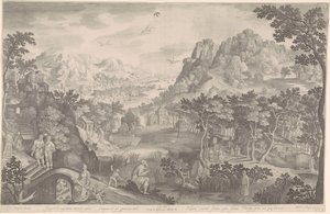 Hosea and the Adulterous Woman in a Landscape by Nicolaes de Bruyn