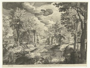 Landscape with Hagar and Ishmael by Nicolaes de Bruyn