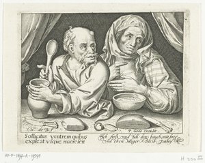 Man and Woman Eating Porridge by Nicolaes de Bruyn