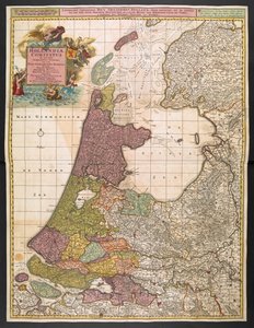 Map of Holland, Showing Settlements, Marshes, Woodlands, Hills, Roads, Rivers and Other Geographical Features, c.1710