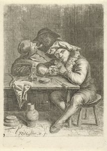 Two Smokers at a Table