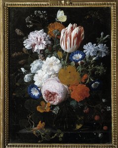 Flowers in a Glass Vase by Nicolaes van Veerendael