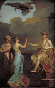 Christian VII Uniting the Ducal with the Royal Part of Holstein in 1773 by Nicolai Abildgaard