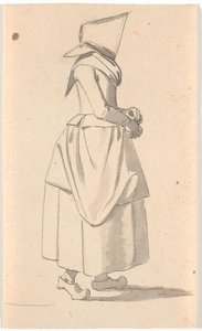 A Peasant Woman Walking in Profile to the Right, with a Large Bundle on Her Head by Nicolai Abildgaard