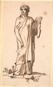 A Female Figure with a Jug in Her Right Hand by Nicolai Abildgaard