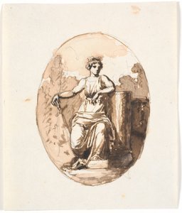 A Seated Female Figure, Allegory of Strength or Endurance by Nicolai Abildgaard
