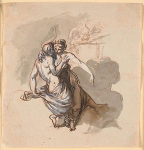 A Loving Divine Couple, Sitting in the Clouds by Nicolai Abildgaard