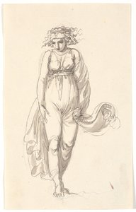 Female Figure Facing Forward, with Clothes Pressed as if by Wind