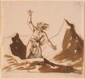 Niels Klim Reappears on the Norwegian Cliffs by Nicolai Abildgaard