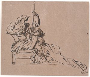 Thetis Embracing and Pleading at Zeus