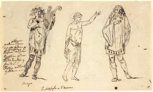 Three Male Figures. The One on the Left Resembles the Braga Figure on the Previous Page