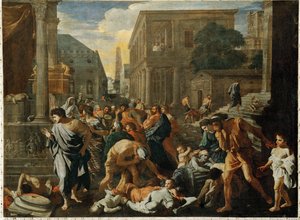 The Plague in Ashdod or the Miracle of the Ark by Nicolas (attr.to) Poussin