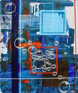 Geometric Bubbles Blue Orange