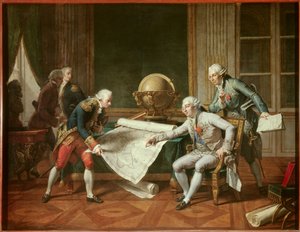 The King of France Louis XVI Giving Instructions to Captain Jean-Francois Galaup, Earl of La Perouse by Nicolas Andre Monsiau