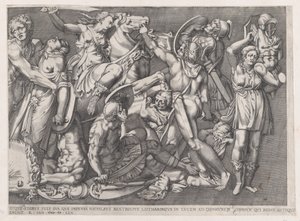 Speculum Romanae Magnificentiae: Battle of the Amazons, 1559 by Nicolas Beatrizet