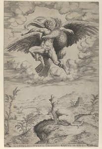 The Rape of Ganymede by Jupiter in the guise of an eagle carrying him into the heavens