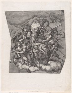 Trumpeting Angels from The Last Judgment, after Michelangelo by Nicolas Beatrizet
