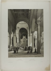 Interior of St. Syriacus, plate 38 from Monumental and Picturesque Italy by Nicolas Chapuy