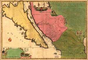 California or New Carolina - Theater of the Works, Apostles of the Society of Jesus in North America by Nicolas de Fer