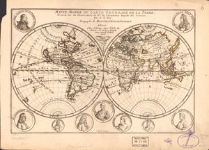 World Map or General Map of the Earth by Nicolas de Fer