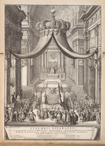 Funeral of Christina, Queen of Sweden (Funebris apparatus) by Nicolas Dorigny