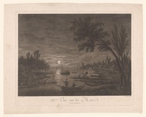 Night View of the Meuse with Fishermen by Nicolas Dufour
