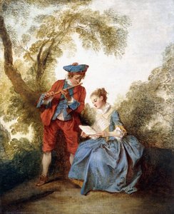 A Couple Making Music in a Landscape