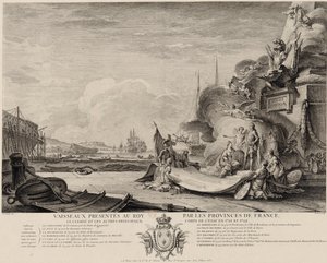 Allegorical Engraving on the Gift of Ships around 1762 by Nicolas Ozanne