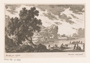 Coastal Scene with Dock Workers by Nicolas Perelle