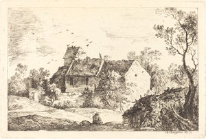 House with a Dovecote in a Rolling Landscape by Nicolas Perignon