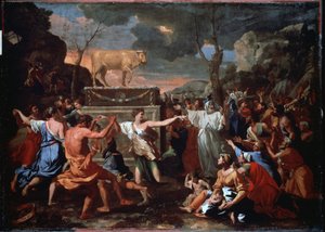 The Adoration of the Golden Calf by Nicolas Poussin