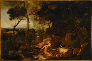 Landscape with Saint Jerome by Nicolas Poussin