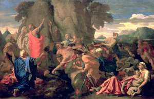 Moses Striking Water from the Rock by Nicolas Poussin