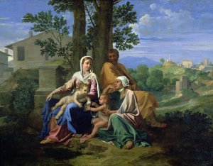 The Holy Family with SS. John, Elizabeth and the Infant John the Baptist by Nicolas Poussin