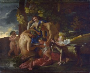 The Nurture of Bacchus by Nicolas Poussin
