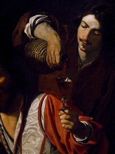 Servant pouring wine (detail) by Nicolas Tournier