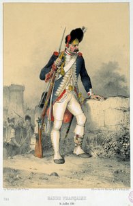 Member of the French guard (14 July 1789). Engraving by Nicolas Toussaint Charlet by Nicolas Toussaint Charlet