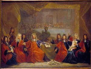 The Provost of Merchants and the Aldermen of the City of Paris Deliberating on the Feast Offered to Louis XIV by Nicolas de Largillière