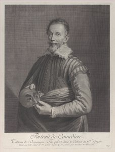 Portrait of a Comedian: Portrait of Francesco Andreini Holding a Mask, 1729-40
