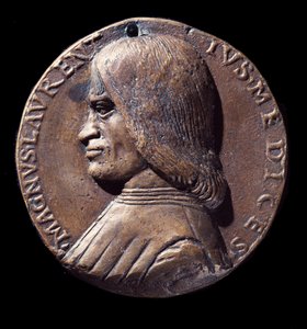 Portrait medal of Lorenzo de Medici, known as the Magnificent by Nicolo Spinelli